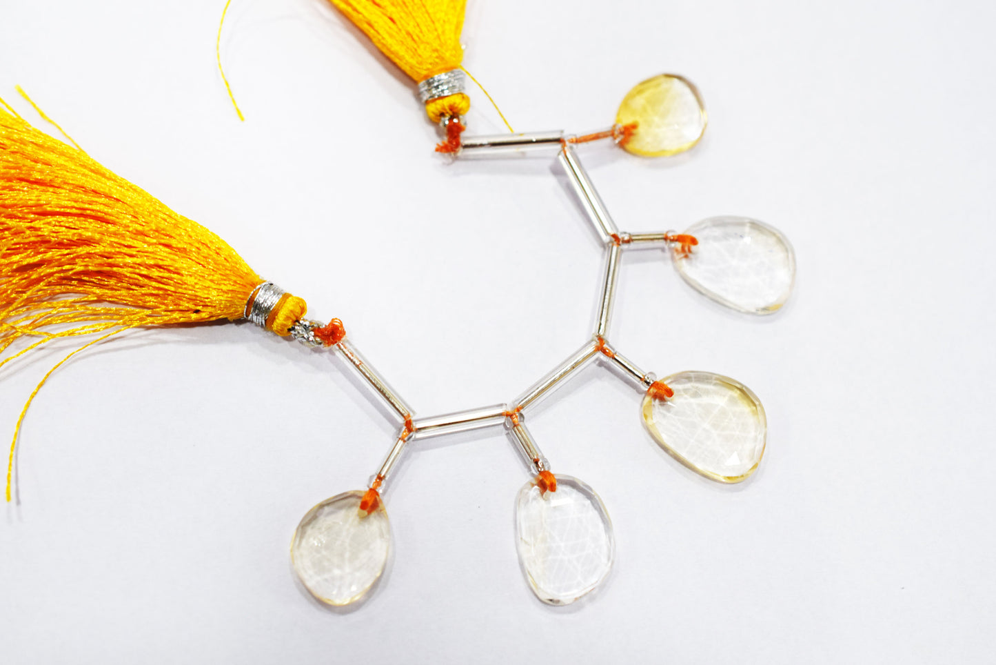 5 Pcs Natural Yellow Citrine Faceted Drop Beads Strand, Sold By Strand ,11x15-12.50x16mm  , 33011
