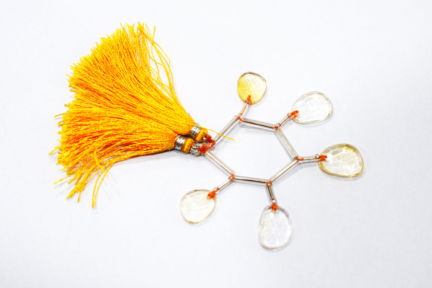 5 Pcs Natural Yellow Citrine Faceted Drop Beads Strand, Sold By Strand ,11x15-12.50x16mm  , 33011