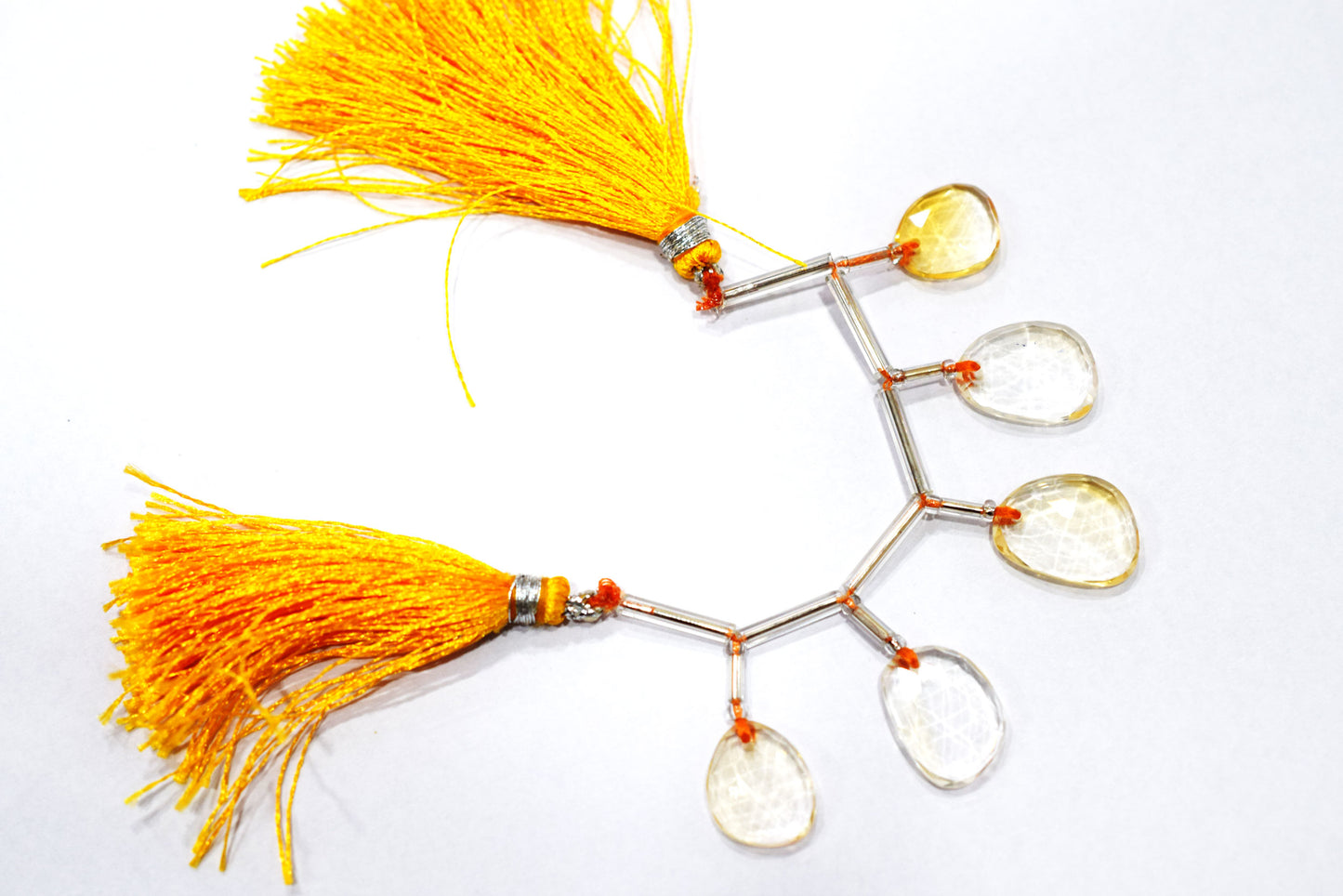 5 Pcs Natural Yellow Citrine Faceted Drop Beads Strand, Sold By Strand ,11x15-12.50x16mm  , 33011
