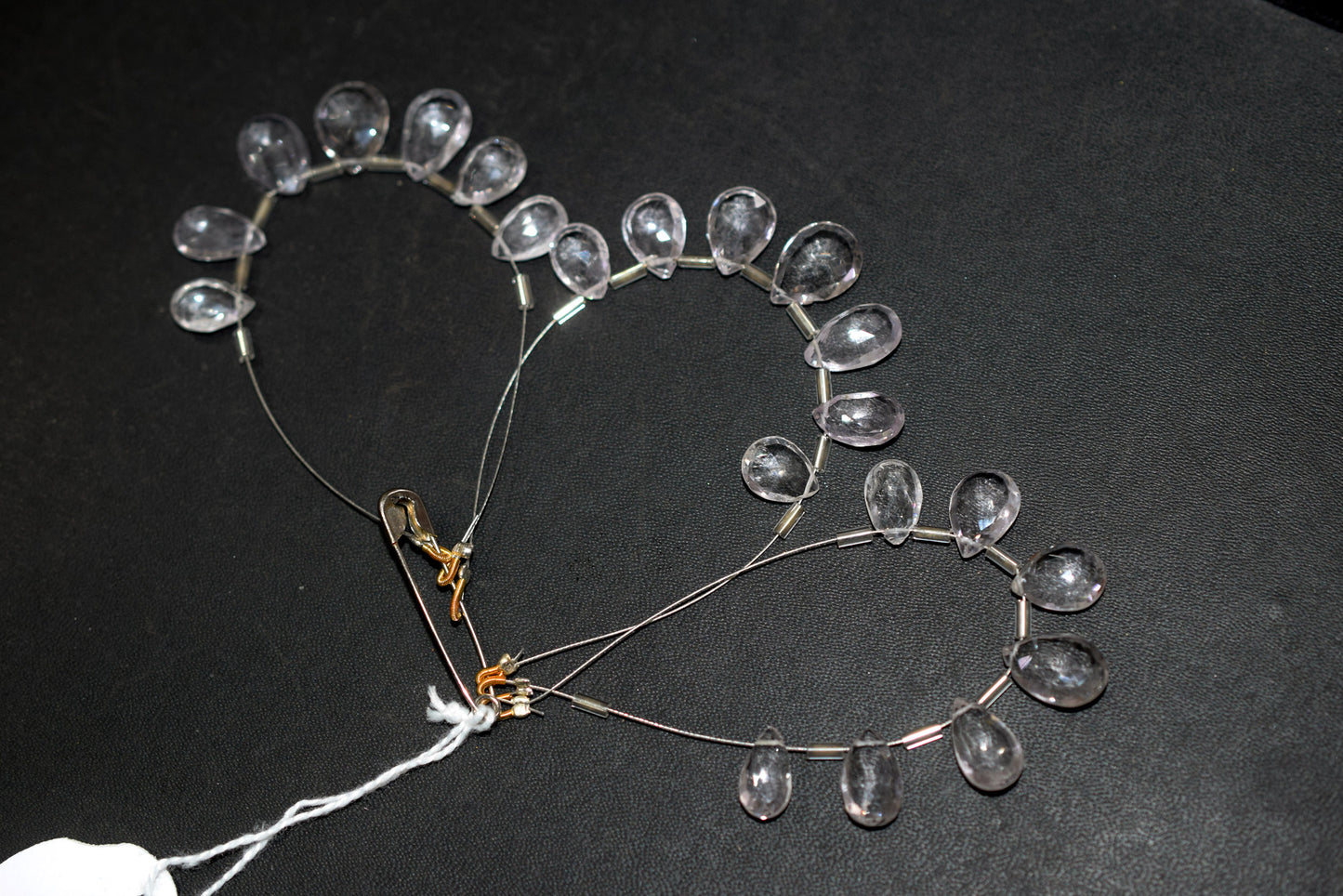 Natural White Amethyst Beads Strand, 7 Pcs Faceted Pear Briolette Drop Slices , Sold By Strand ,7x11 - 10x14 mm , 33013