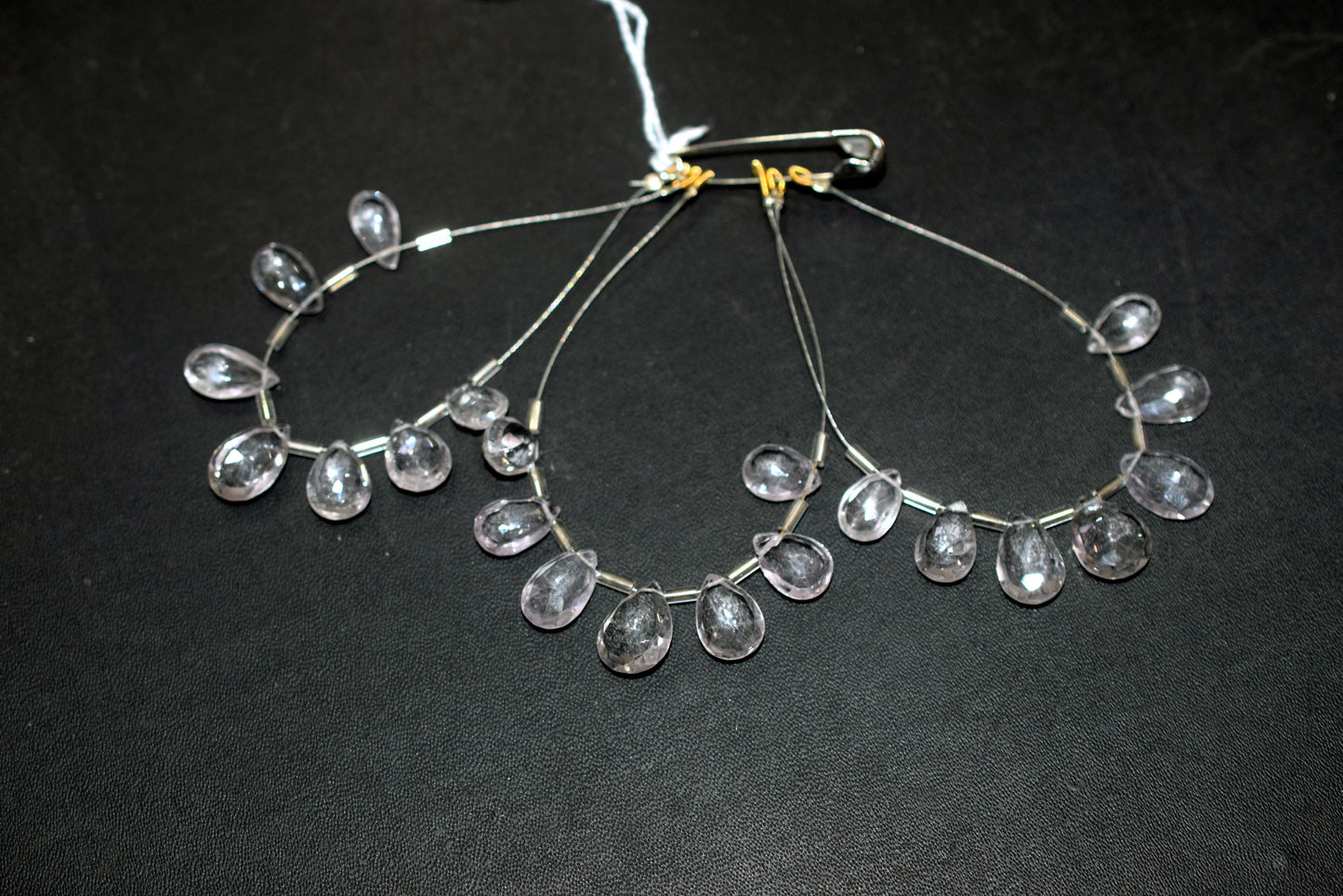 Natural White Amethyst Beads Strand, 7 Pcs Faceted Pear Briolette Drop Slices , Sold By Strand ,7x11 - 10x14 mm , 33013