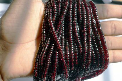 Natural Red Garnet Smooth Heishi Tyre Shape Beads ,Sold By Strand, 16 Inches ,5-5.50 mm , 33014
