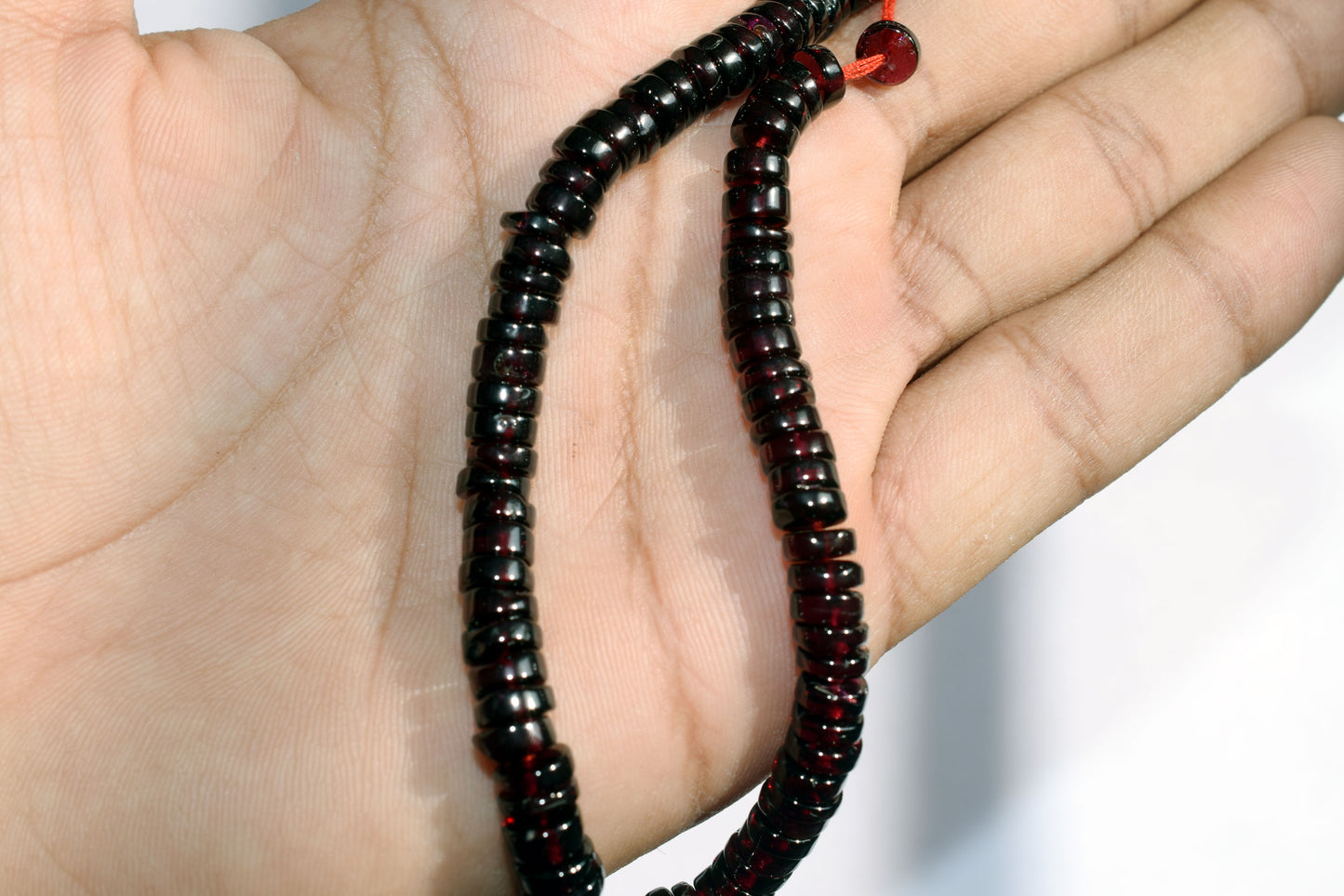 Natural Red Garnet Smooth Heishi Tyre Shape Beads ,Sold By Strand,8.5 Inches , 6-7mm , 33015