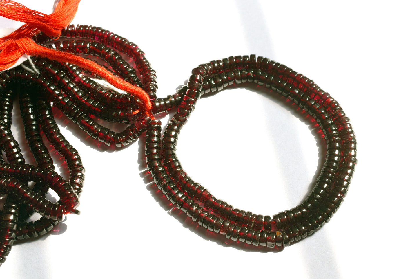 Natural Red Garnet Smooth Heishi Tyre Shape Beads ,Sold By Strand,16 Inches , 5.50-6mm , 33016