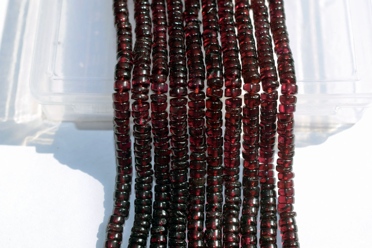 Natural Red Garnet Smooth Heishi Tyre Shape Beads ,Sold By Strand,16 Inches , 4.50-5mm , 33017