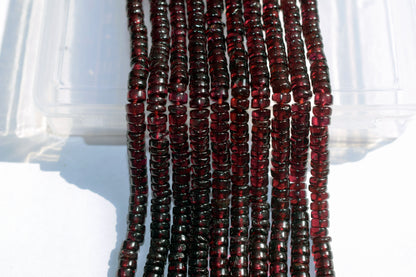 Natural Red Garnet Smooth Heishi Tyre Shape Beads ,Sold By Strand,16 Inches , 4.50-5mm , 33017