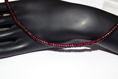 Natural Red Garnet Smooth Heishi Tyre Shape Beads ,Sold By Strand,16 Inches ,3.50-4.25mm , 33018