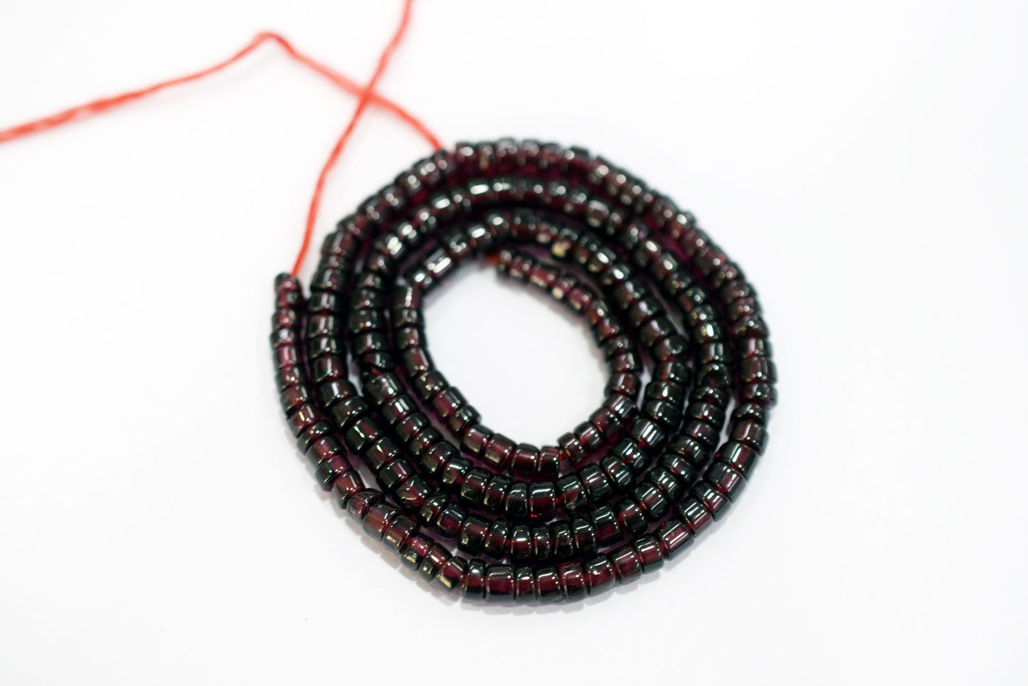 Natural Red Garnet Smooth Heishi Tyre Shape Beads ,Sold By Strand,16 Inches ,3.50-4.25mm , 33018