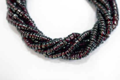 Natural Red Garnet Smooth Heishi Tyre Shape Beads ,Sold By Strand,16 Inches ,4.00-5.00mm , 33021
