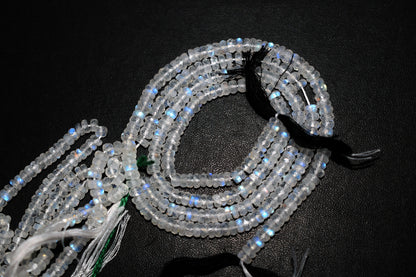 Rainbow Moonstone Faceted Tyre Shape Beads , Sold By Strand ,16 Inches , 4.75mm , 33022