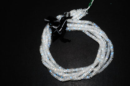 Rainbow Moonstone Faceted Tyre Shape Beads , Sold By Strand ,16 Inches , 4.75mm , 33022