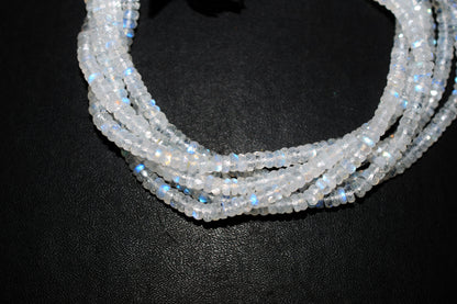 Rainbow Moonstone Faceted Tyre Shape Beads , Sold By Strand ,16 Inches , 4.75mm , 33022