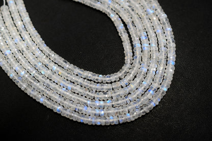 Rainbow Moonstone Faceted Tyre Shape Beads , Sold By Strand ,16 Inches , 4.75mm , 33022