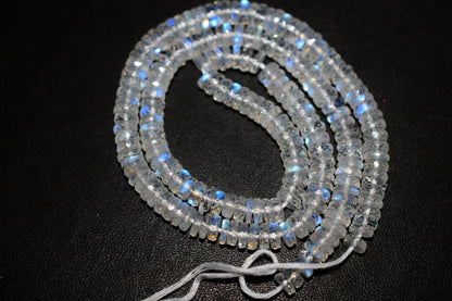 Rainbow Moonstone Faceted Tyre Shape Beads , Sold By Strand ,16 Inches , 5.75mm , 33023