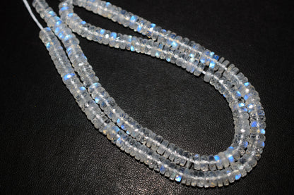 Rainbow Moonstone Faceted Tyre Shape Beads , Sold By Strand ,16 Inches , 5.75mm , 33023
