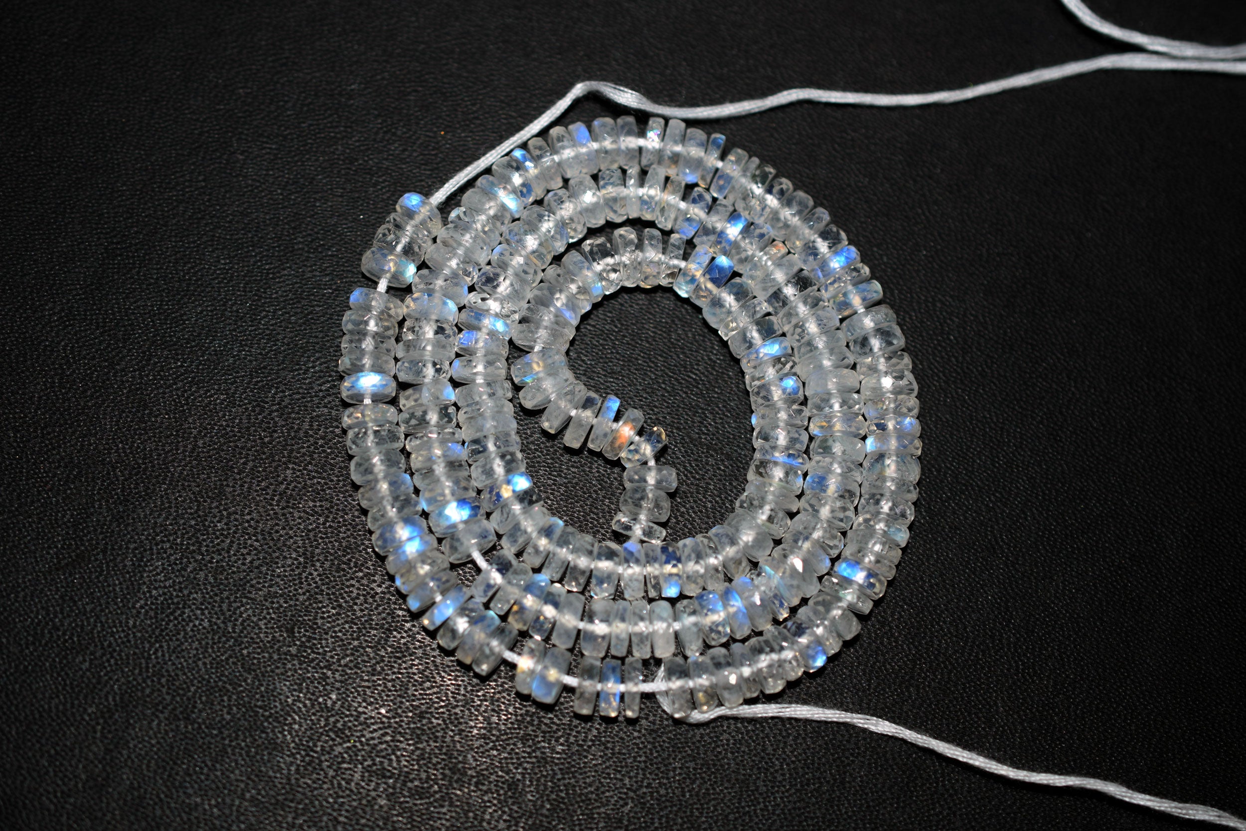 Rainbow Moonstone Faceted Tyre Shape Beads , Sold By Strand ,16 Inches , 5.75mm , 33023