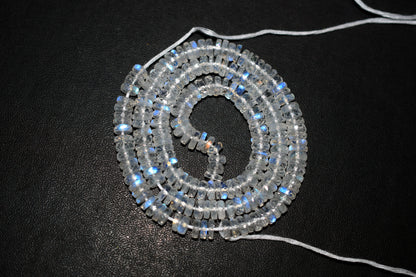 Rainbow Moonstone Faceted Tyre Shape Beads , Sold By Strand ,16 Inches , 5.75mm , 33023