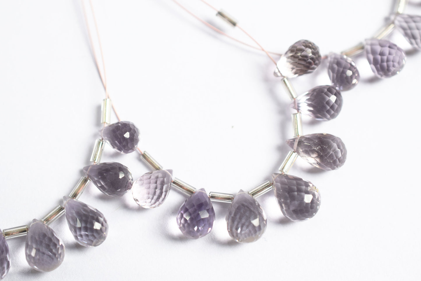 7 Pcs Lavender Amethyst Faceted Pear Briolette Beads Strand , Sold By Strand , 5.50x9.50 - 8.50x12.00 mm , 33024