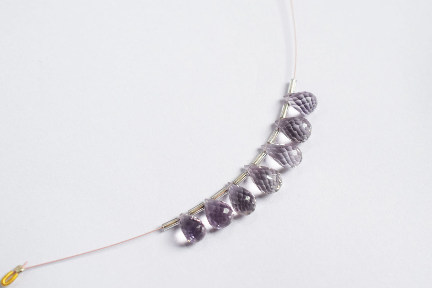 7 Pcs Lavender Amethyst Faceted Pear Briolette Beads Strand , Sold By Strand , 5.50x9.50 - 8.50x12.00 mm , 33024