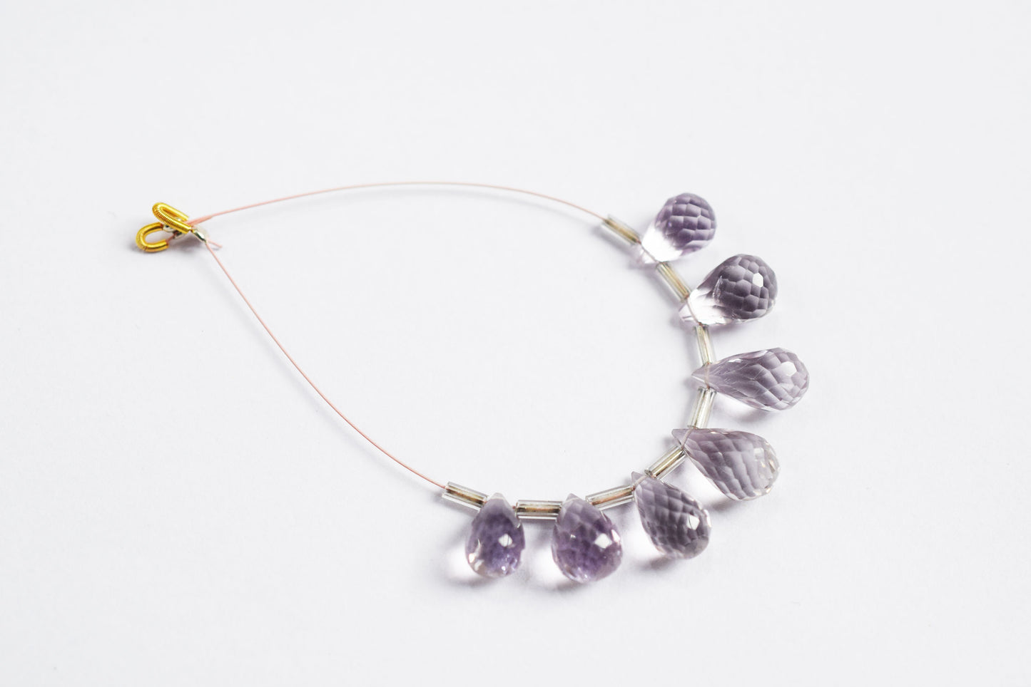 7 Pcs Lavender Amethyst Faceted Pear Briolette Beads Strand , Sold By Strand , 5.50x9.50 - 8.50x12.00 mm , 33024