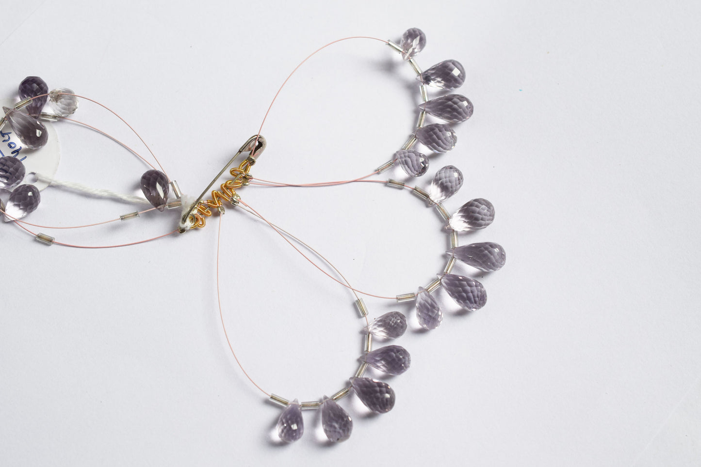 7 Pcs Lavender Amethyst Faceted Pear Briolette Beads Strand , Sold By Strand ,7x12 - 8x16mm , 33025