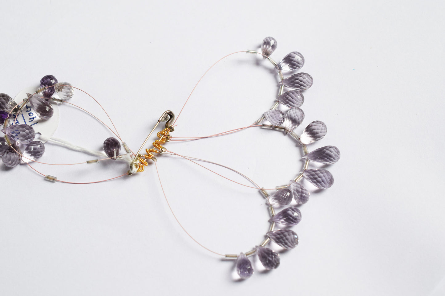 7 Pcs Lavender Amethyst Faceted Pear Briolette Beads Strand , Sold By Strand ,7x12 - 8x16mm , 33025