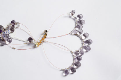 7 Pcs Lavender Amethyst Faceted Pear Briolette Beads Strand , Sold By Strand ,7x12 - 8x16mm , 33025