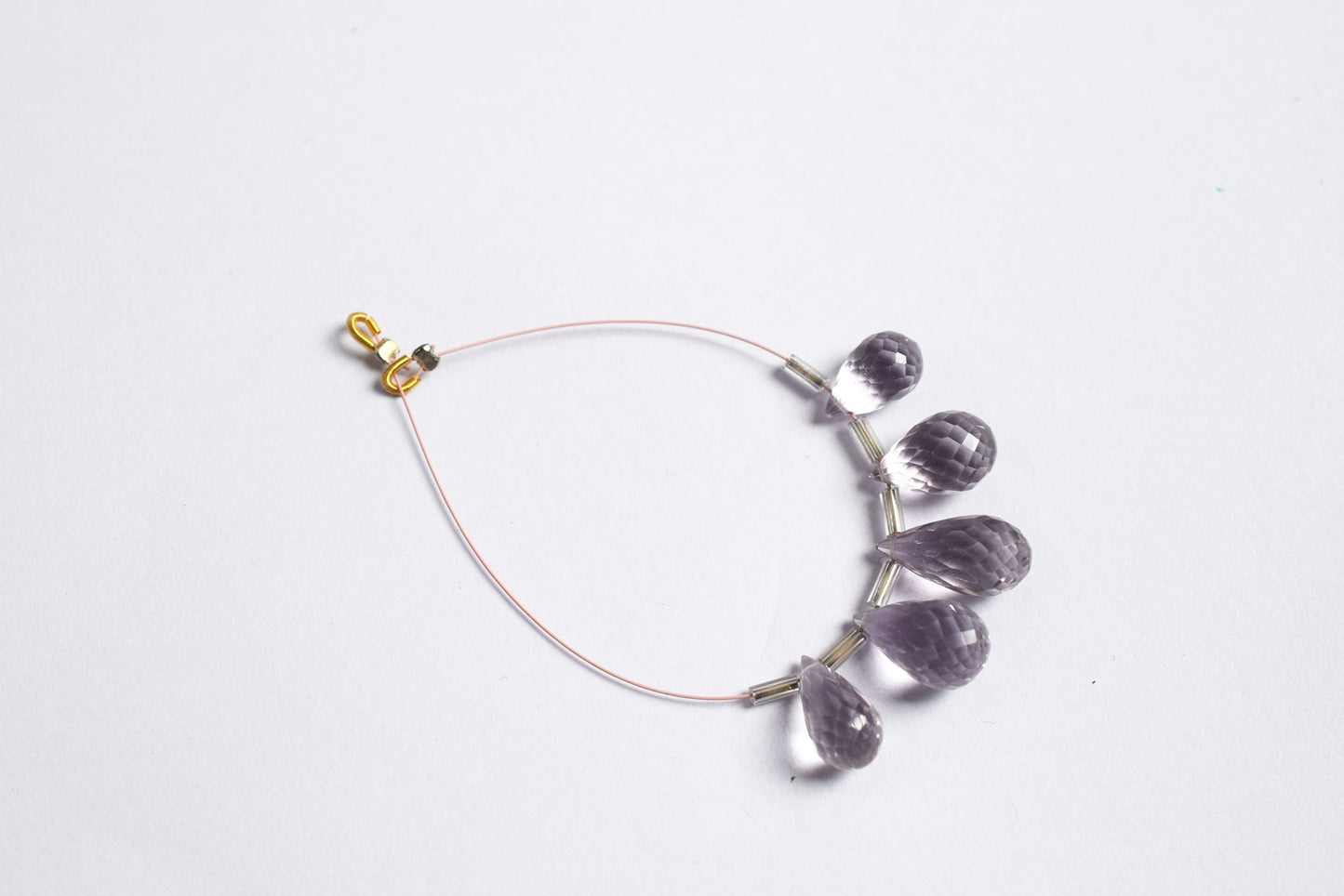 7 Pcs Lavender Amethyst Faceted Pear Briolette Beads Strand , Sold By Strand ,7x12 - 8x16mm , 33025