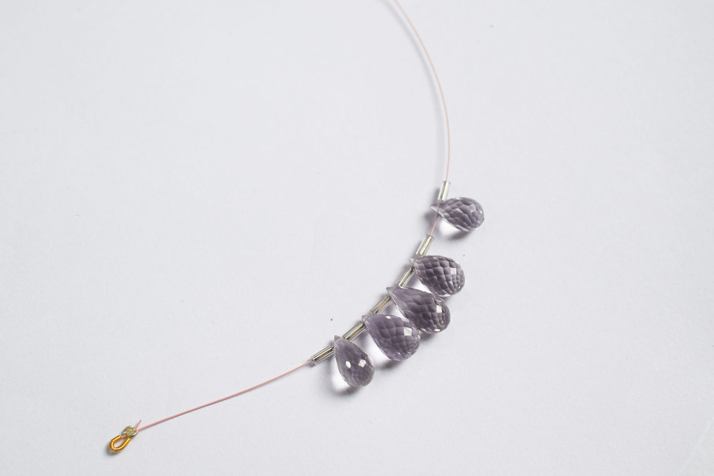 7 Pcs Lavender Amethyst Faceted Pear Briolette Beads Strand , Sold By Strand ,7x12 - 8x16mm , 33025