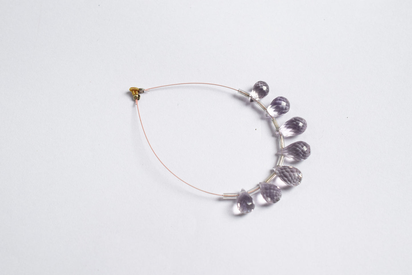 7 Pcs Lavender Amethyst Faceted Pear Briolette Beads Strand , Sold By Strand , 6x10 - 7x13 mm , 33026