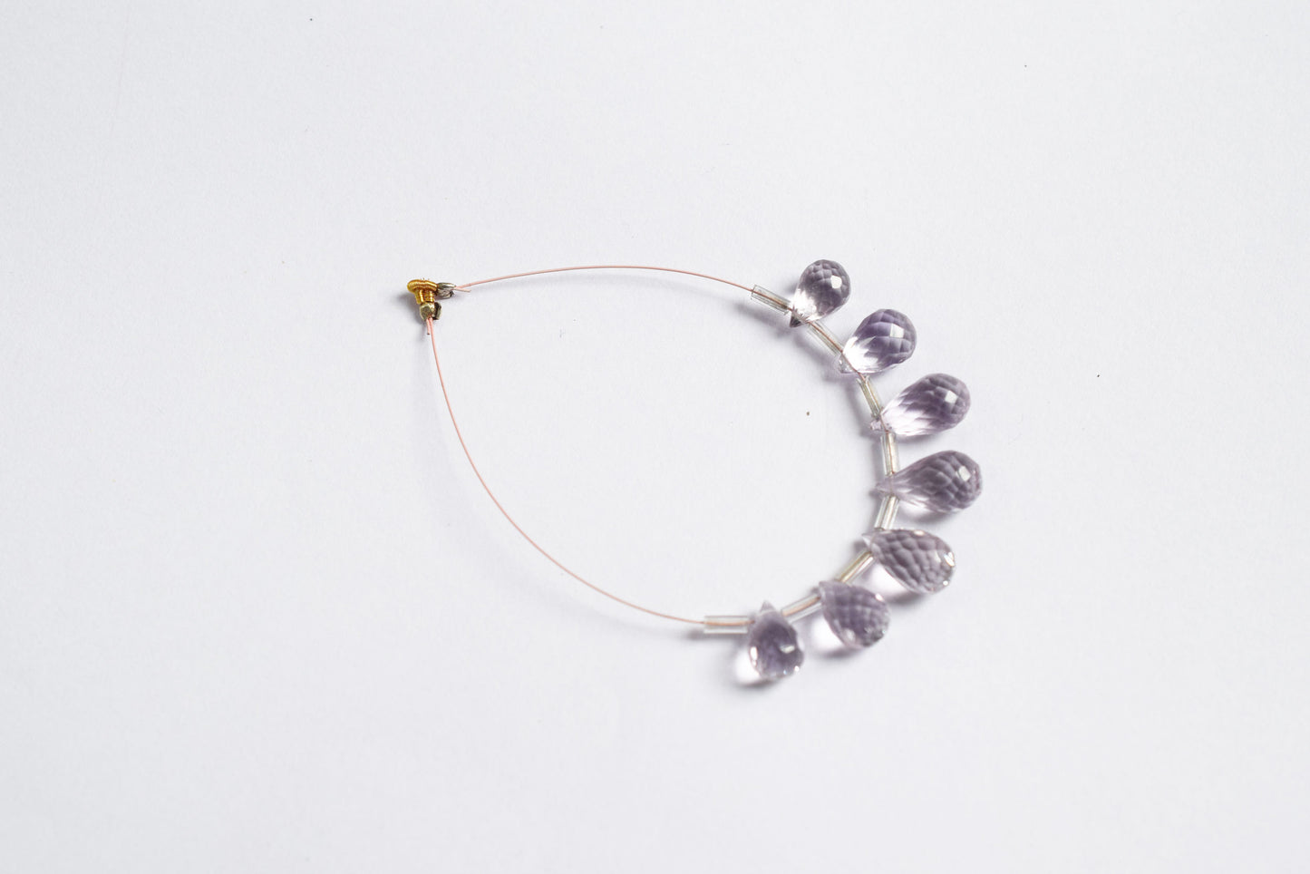 7 Pcs Lavender Amethyst Faceted Pear Briolette Beads Strand , Sold By Strand , 6x10 - 7x13 mm , 33026