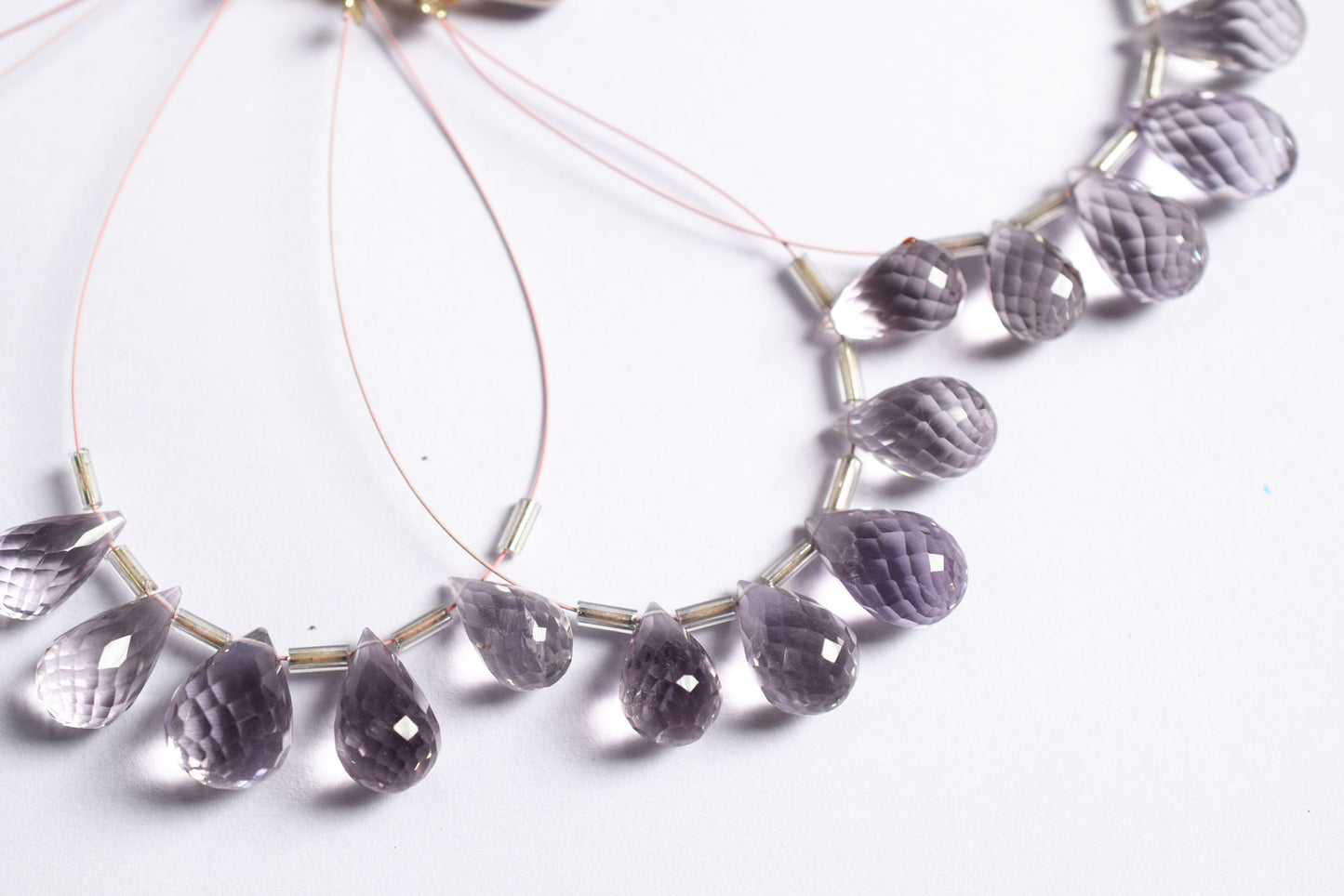 7 Pcs Lavender Amethyst Faceted Pear Briolette Beads Strand , Sold By Strand , 7x12- 9x15 mm , 33027