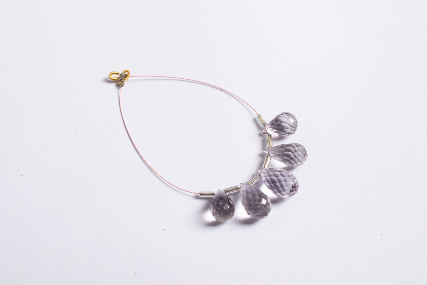 7 Pcs Lavender Amethyst Faceted Pear Briolette Beads Strand , Sold By Strand , 7x12- 9x15 mm , 33027