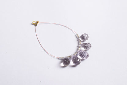 7 Pcs Lavender Amethyst Faceted Pear Briolette Beads Strand , Sold By Strand , 7x12- 9x15 mm , 33027