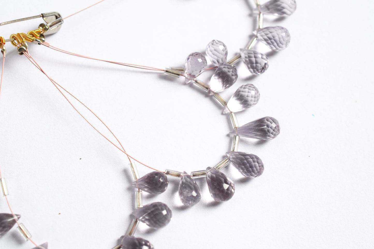 7 Pcs Lavender Amethyst Faceted Pear Briolette Beads Strand , Sold By Strand , 6.50x11.00 - 7x14 mm , 33028