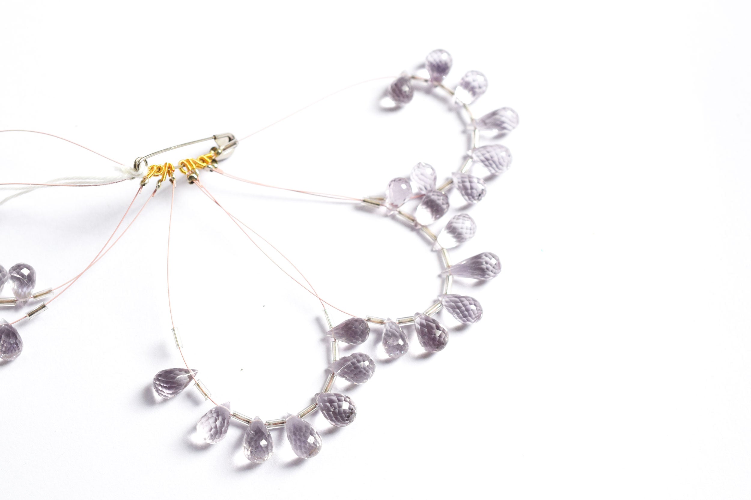 7 Pcs Lavender Amethyst Faceted Pear Briolette Beads Strand , Sold By Strand , 6.50x11.00 - 7x14 mm , 33028
