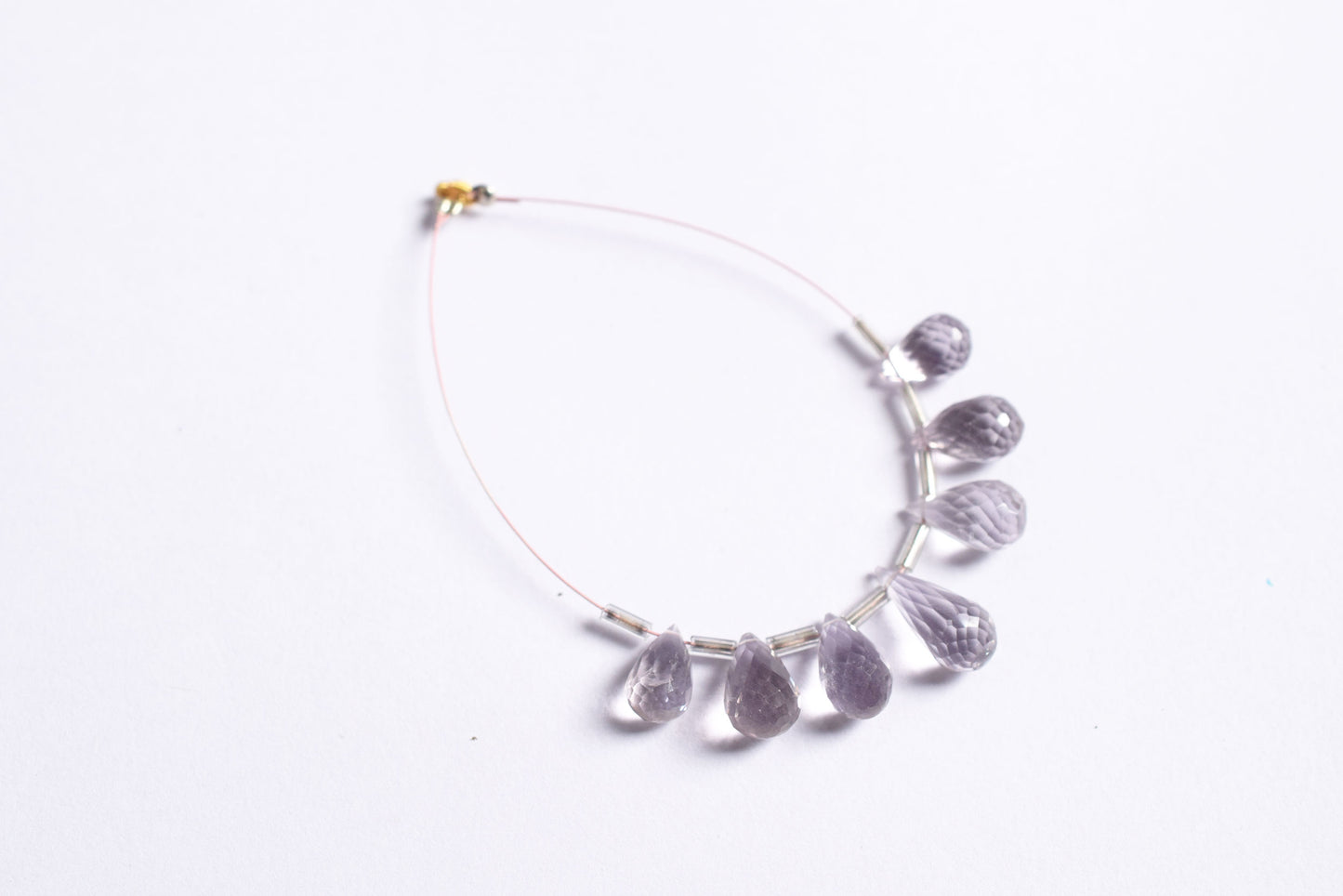 7 Pcs Lavender Amethyst Faceted Pear Briolette Beads Strand , Sold By Strand , 6.50x11.00 - 7x14 mm , 33028