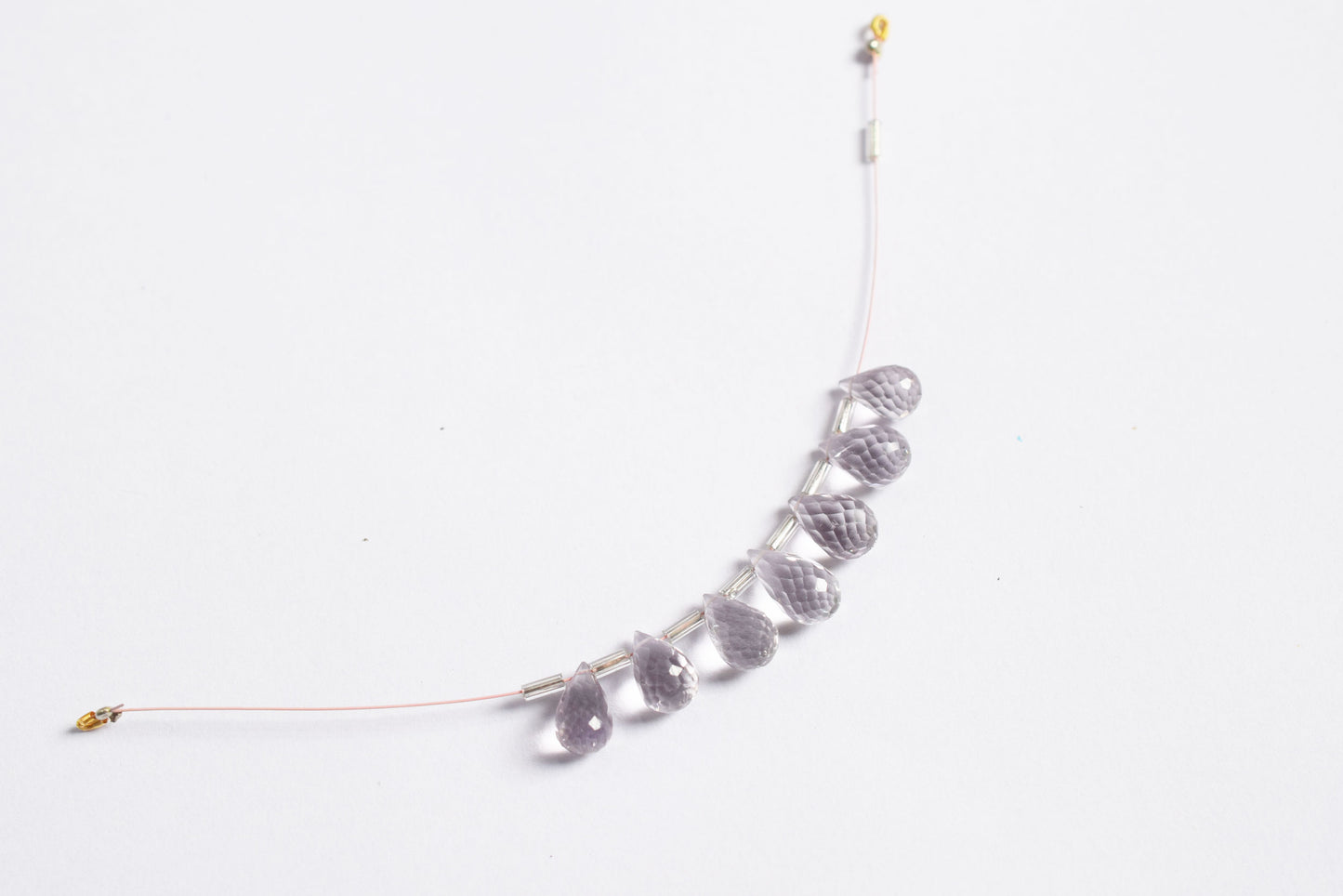 7 Pcs Lavender Amethyst Faceted Pear Briolette Beads Strand , Sold By Strand , 6.50x11.00 - 7x14 mm , 33028