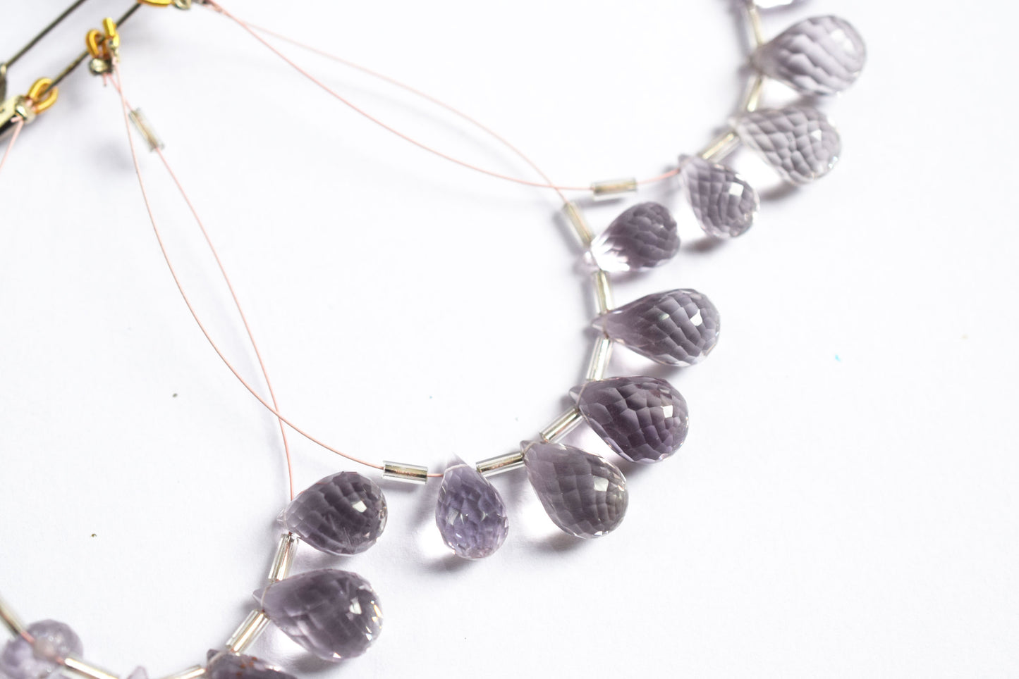 7 Pcs Lavender Amethyst Faceted Pear Briolette Beads Strand , Sold By Strand , 7x13 - 9x14 mm , 33029
