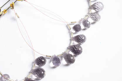 7 Pcs Lavender Amethyst Faceted Pear Briolette Beads Strand , Sold By Strand , 7x13 - 9x14 mm , 33029