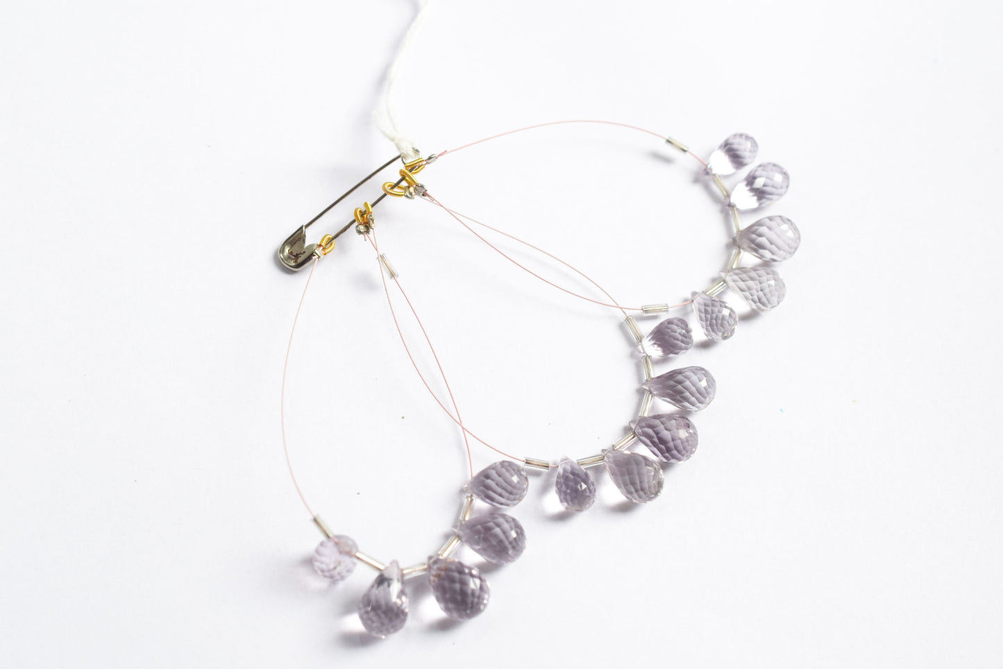 7 Pcs Lavender Amethyst Faceted Pear Briolette Beads Strand , Sold By Strand , 7x13 - 9x14 mm , 33029