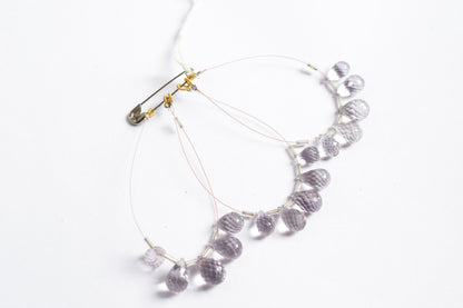 7 Pcs Lavender Amethyst Faceted Pear Briolette Beads Strand , Sold By Strand , 7x13 - 9x14 mm , 33029