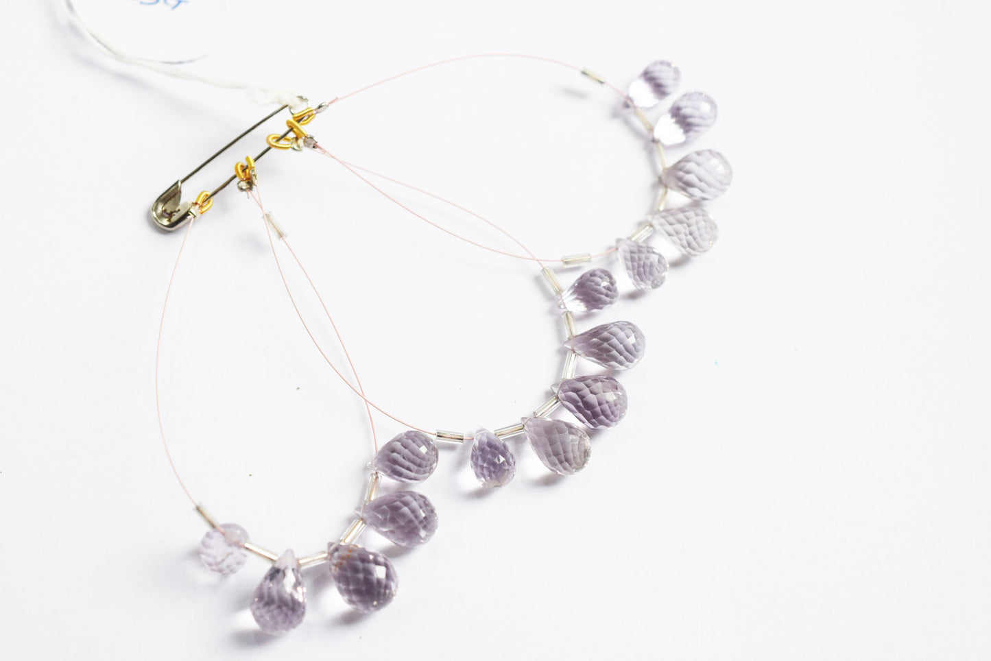 7 Pcs Lavender Amethyst Faceted Pear Briolette Beads Strand , Sold By Strand , 7x13 - 9x14 mm , 33029