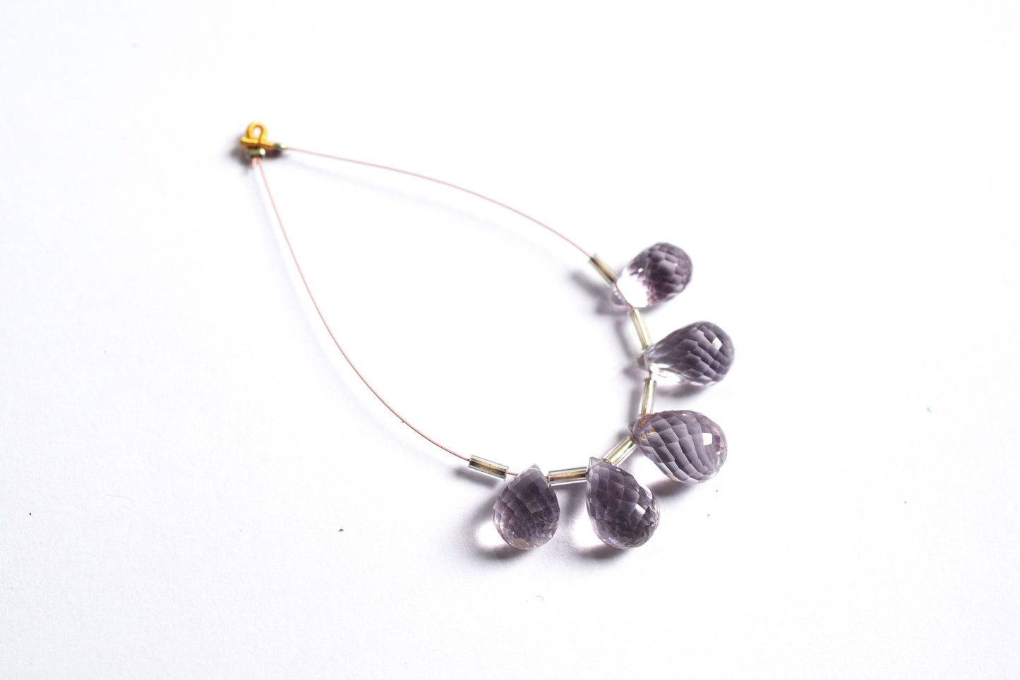 7 Pcs Lavender Amethyst Faceted Pear Briolette Beads Strand , Sold By Strand , 7x13 - 9x14 mm , 33029