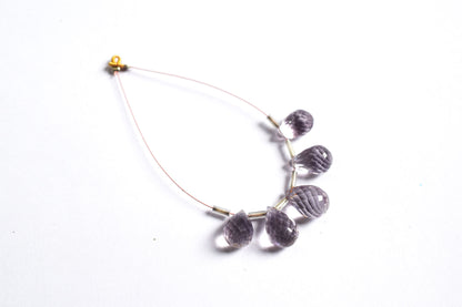 7 Pcs Lavender Amethyst Faceted Pear Briolette Beads Strand , Sold By Strand , 7x13 - 9x14 mm , 33029