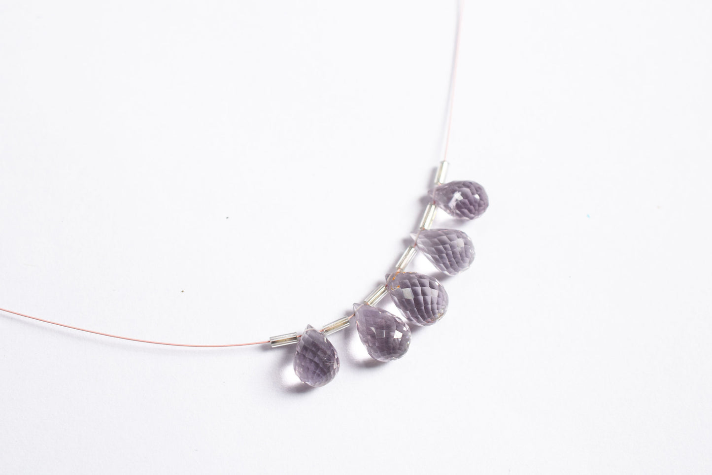 7 Pcs Lavender Amethyst Faceted Pear Briolette Beads Strand , Sold By Strand , 7x13 - 9x14 mm , 33029