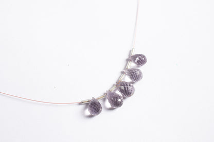 7 Pcs Lavender Amethyst Faceted Pear Briolette Beads Strand , Sold By Strand , 7x13 - 9x14 mm , 33029