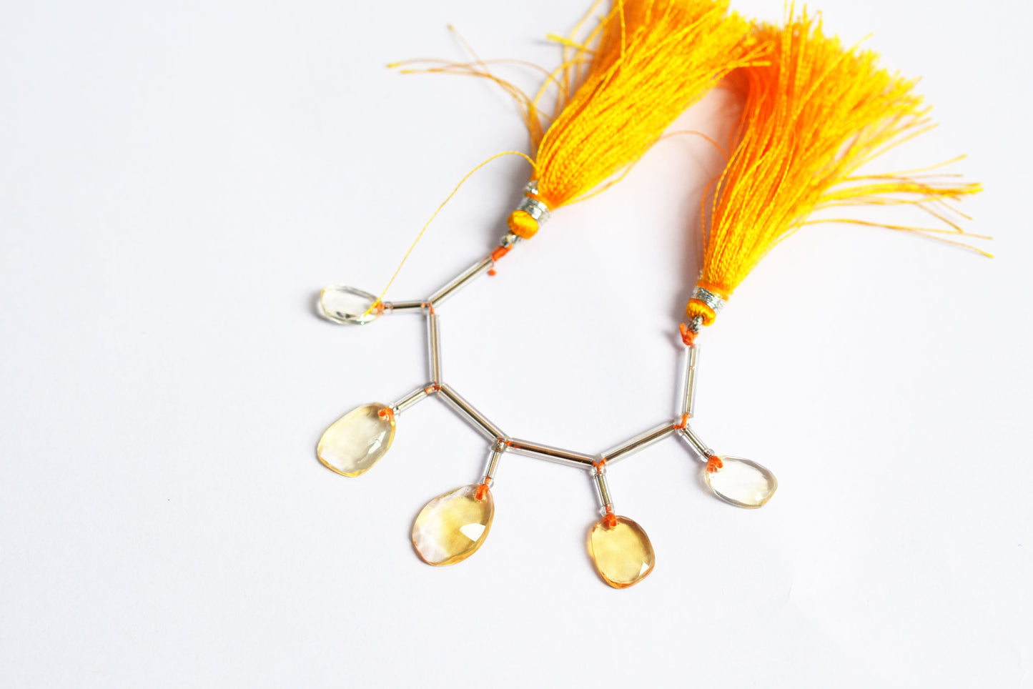 5 Pcs Natural Yellow Citrine Faceted Drop Beads Strand, Sold By Strand ,7x11 - 10.50x14 mm, 33031