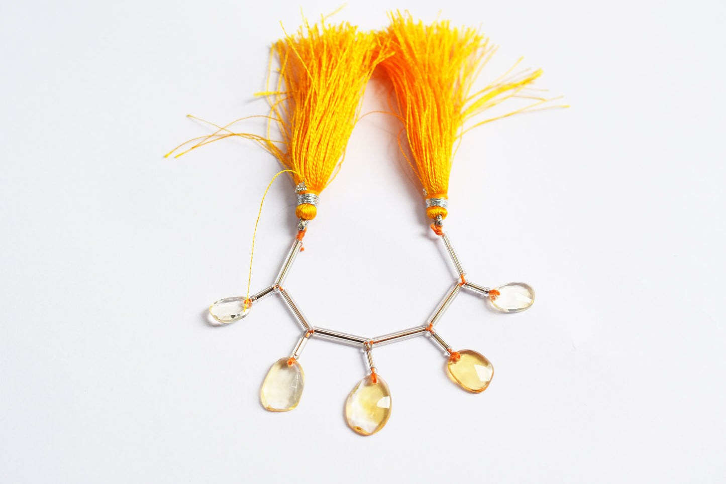 5 Pcs Natural Yellow Citrine Faceted Drop Beads Strand, Sold By Strand ,7x11 - 10.50x14 mm, 33031