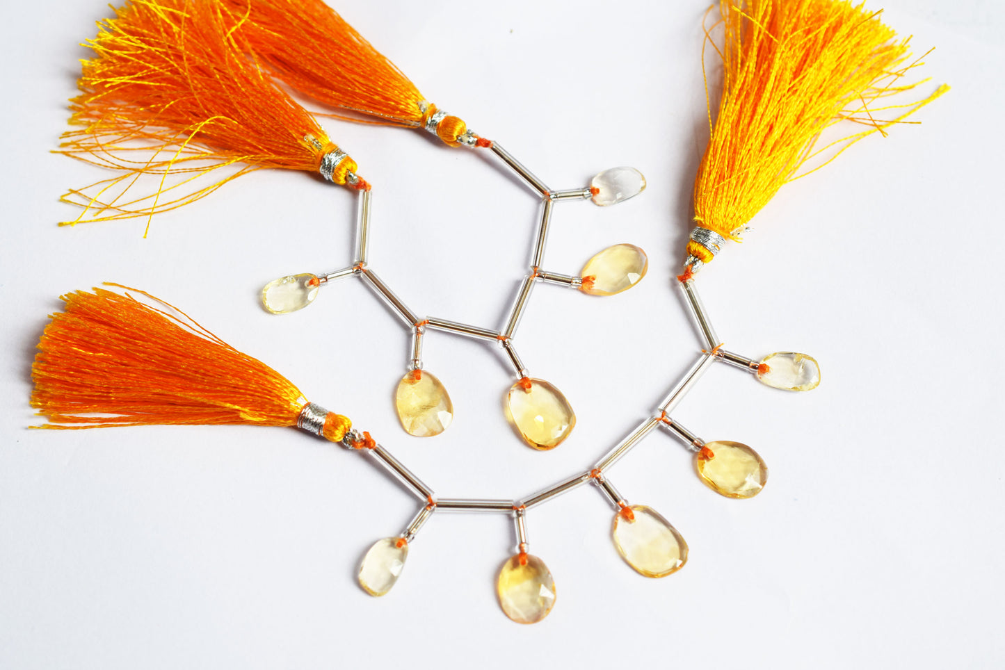 5 Pcs Natural Yellow Citrine Faceted Drop Beads Strand, Sold By Strand ,6x9 - 6.50x10 mm, 33032